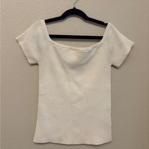 Madewell Cream Short Sleeve Top